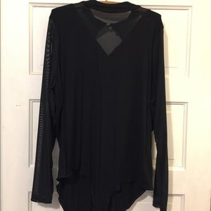 Long sleeve bodysuit with mesh panels